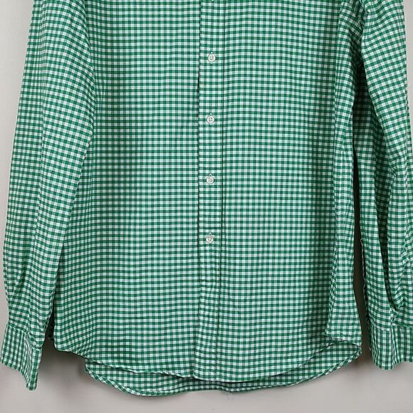 Ralph Lauren Slim Fit Green Gingham Long Sleeve Button Down Shirt Size XL - Picture 6 of 10